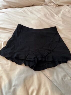 Black Layered Ruffle Skort